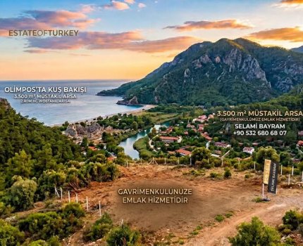 ESTATEOFTURKEY  VADİ VE OLİMPOS  MANZARALI  MUSTAKİL TAPULU TARLA